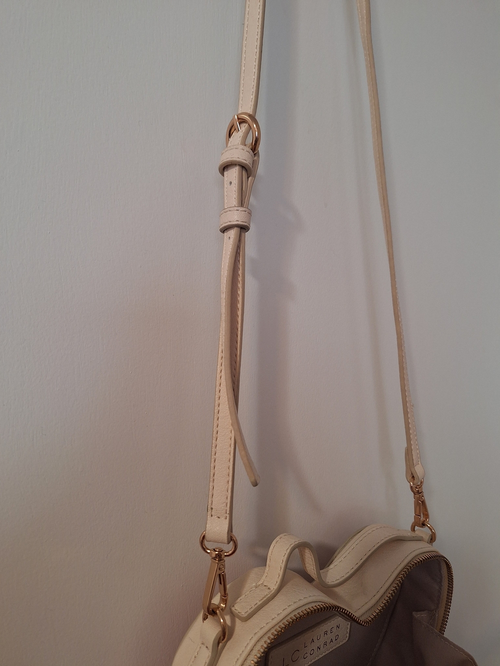 Lauren Conrad Heart-Shaped Floral Crossbody Bag - Cream and Pink - Picture 7 of 9